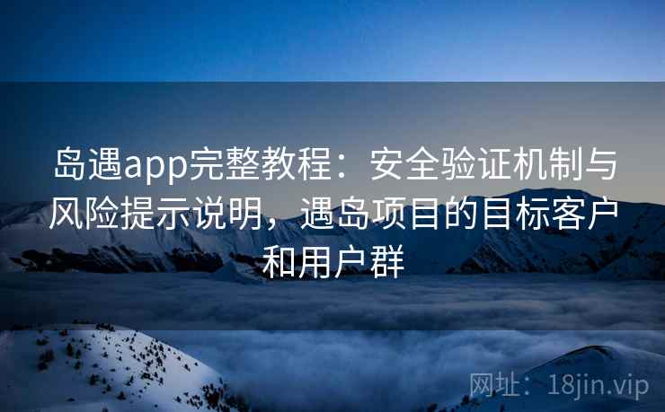 岛遇app完整教程：安全验证机制与风险提示说明，遇岛项目的目标客户和用户群