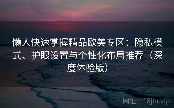 懒人快速掌握精品欧美专区：隐私模式、护眼设置与个性化布局推荐（深度体验版）  第2张