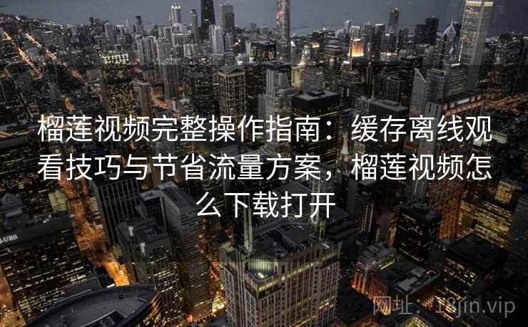 榴莲视频完整操作指南:缓存离线观看技巧与节省流量方案,榴莲视频怎么下载打开