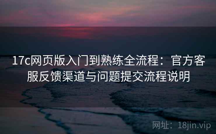 17c网页版入门到熟练全流程：官方客服反馈渠道与问题提交流程说明