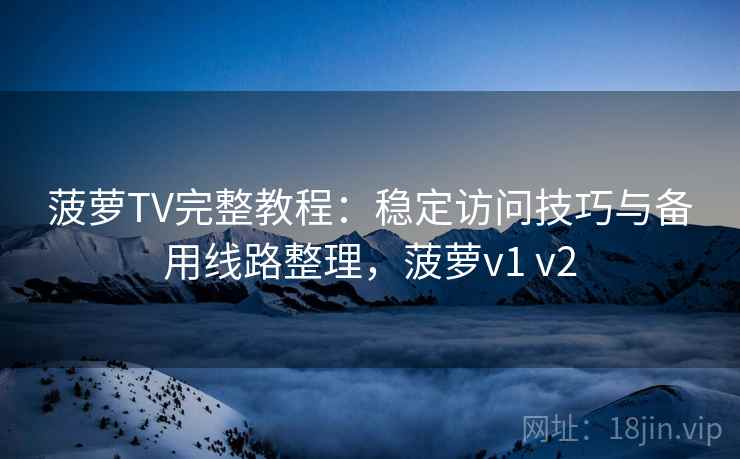 菠萝TV完整教程：稳定访问技巧与备用线路整理，菠萝v1 v2