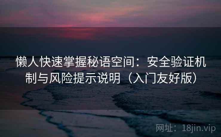 懒人快速掌握秘语空间：安全验证机制与风险提示说明（入门友好版）