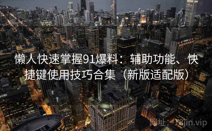懒人快速掌握91爆料:辅助功能、快捷键使用技巧合集(新版适配版)