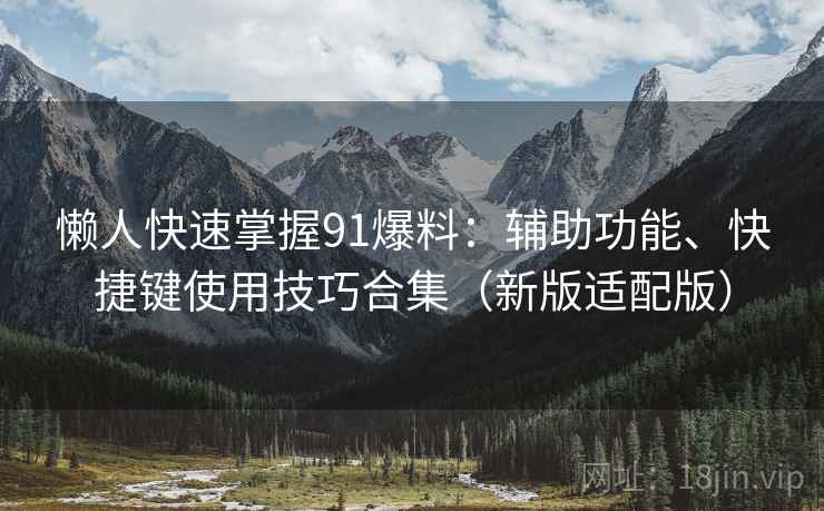 懒人快速掌握91爆料:辅助功能、快捷键使用技巧合集(新版适配版)