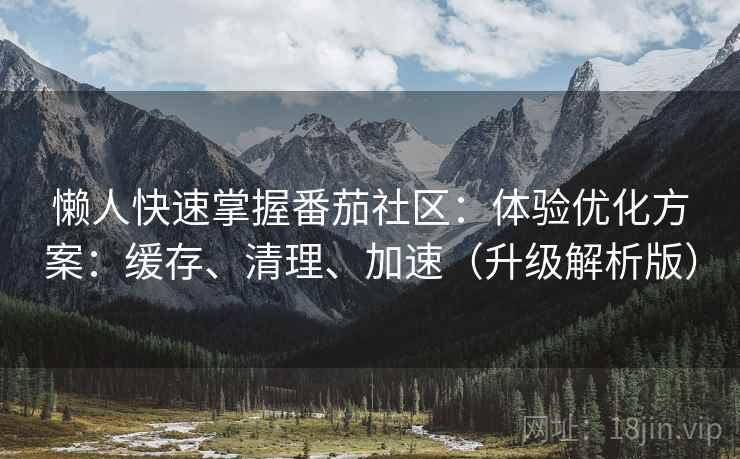 懒人快速掌握番茄社区：体验优化方案：缓存、清理、加速（升级解析版）